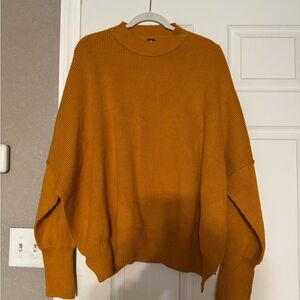 Free People Mustard Crew Neck Sweater